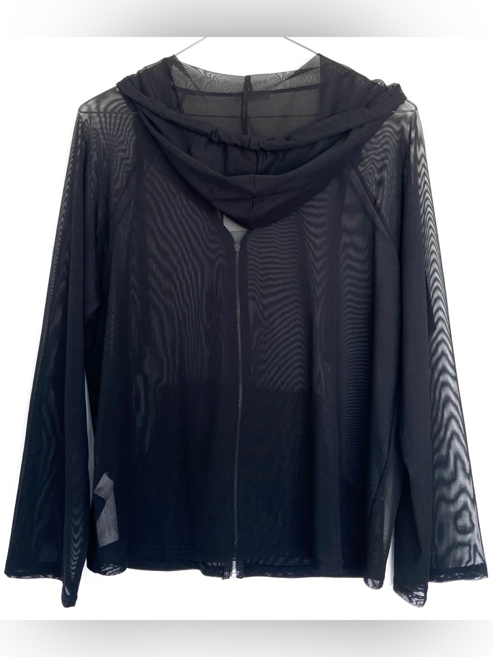 ZARA SPORT Black Sheer Mesh Zip Hoodie - Picture 2 of 8